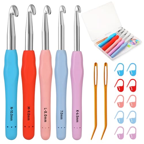 Mayboos 5 Sizes Crochet Hook Set, Large Crochet Hooks - size: 5 Sizes