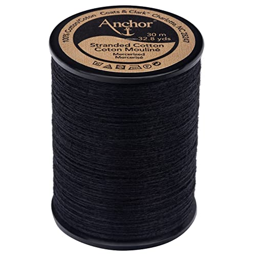 Anchor Cotton Embroidery Floss for Cross Stitching, Black, 3-Pack - color: Black, size: 32.8y/30m