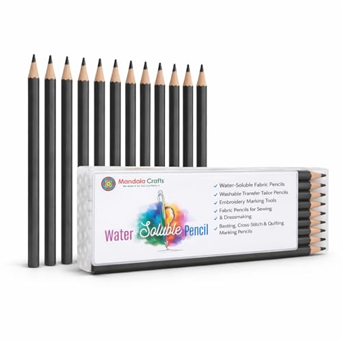 Mandala Crafts Gray Water Soluble Fabric Pencils for Sewing Quilting - color: Gray