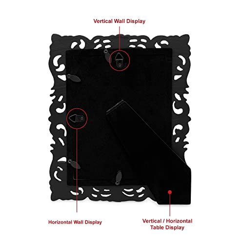 Laura Ashley 5x7 Black Vintage Inspired Resin Scroll Design Picture Frame - color: Black, size: 5x7