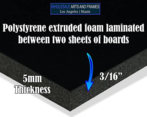 Black Foam Board 5x7 5PK. 3/16 Thick Black Foam Core Board Large 5x7 Black Poster Board. Foamcore – Quality Alternative for Black Cardboard, Polystyrene Rigid Foamboard Large Foamcore Backing - size: 5x7 5 Pack, style: 3/16" Black