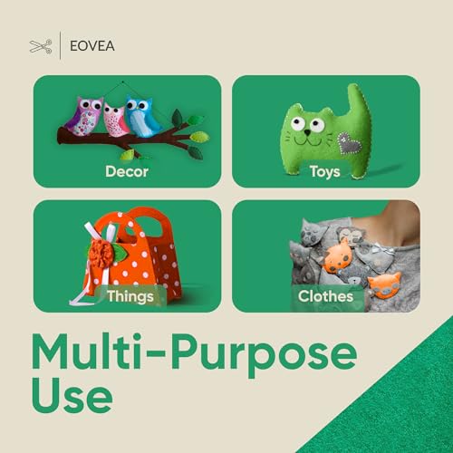 EOVEA | Acrylic Felt Fabric by The Yard | 72" Wide | 1.6mm Thick | Soft & Durable Non-Fraying Felt | for DIY Crafts, Sewing, Upholstery, Costumes & Padding(Kelly Green,Half Yard) - color: Kelly Green, size: Half Yard