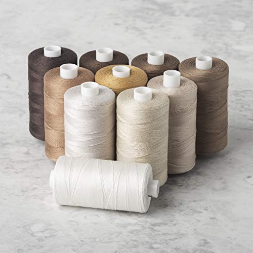 Connecting Threads 100% Cotton Thread Sets - 1200 Yard Spools (Set of 10 - Neutral) - color: Neutral
