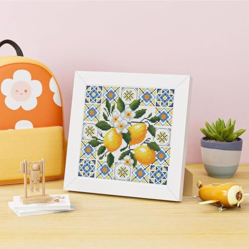 Lemon Cross Stitch Kits, Cross Stitch Kits for Adults Beginner with Framed - color: cross stitch Framed-8