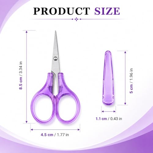 10Pcs Small Scissors All Purpose with Protective Cover, 5Colors