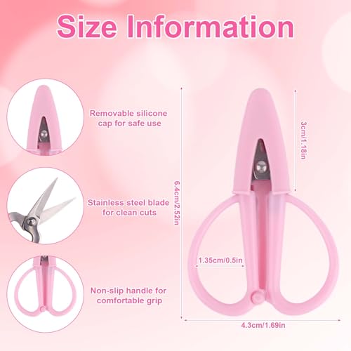 4pcs Mini Scissors with Cover, 2.52x1.69in Small Sharp Scissors All Purpose Little Tiny Sewing Tool for Travel DIY Crafts Embroidery Yarn Cutting (Red, Pink, Purple, White) - color: Pink, Red, Purple, White