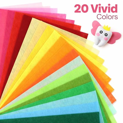 Moukeren 240 Pcs 10 X 12 Inch Felt Sheets, 20 Colors - color: Rainbow, size: 10 x 12 Inch