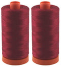 2-Pack - Aurifil 50WT - Red Wine (2260) Solid - Mako Cotton Thread - 1422 Yards Each - color: 2pk - Red Wine 2260