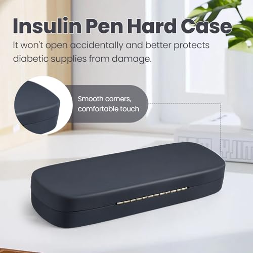 Insulin Pen Travel Case for 1 Pen, 3 Needles & 1 Cartridge – Portable Hard Shell Organizer for Diabetic Supplies – Compact Storage Holder for Daily or Travel Use (Case Only) (Black) - color: Black