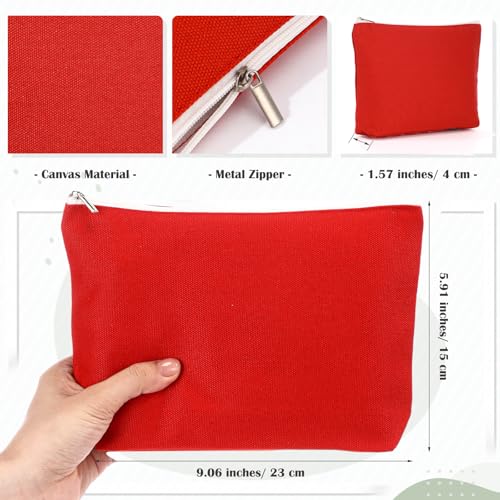 Reginary 10 Pcs Canvas Makeup Bags Bulk Blank Cosmetic Bags,Morandi Color - color: Morandi