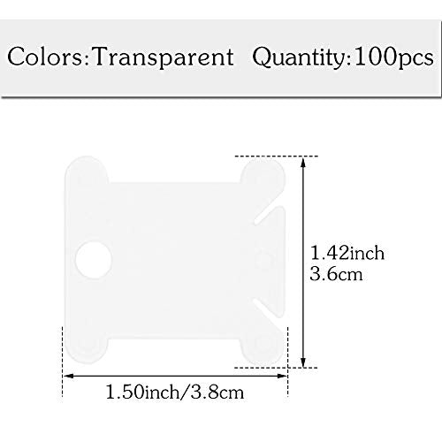 LOKUNN Embroidery Floss Bobbins 100 PCS Embroidery Floss Organizer - color: Transparent*100