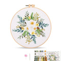Harimau Letter Pattern V Embroidery Kit for Adult Beginners, Complete Starter Pack with 1 Hoop, Needles, Instruction Guide & Embroidery Stitch Video Tutorials - color: V