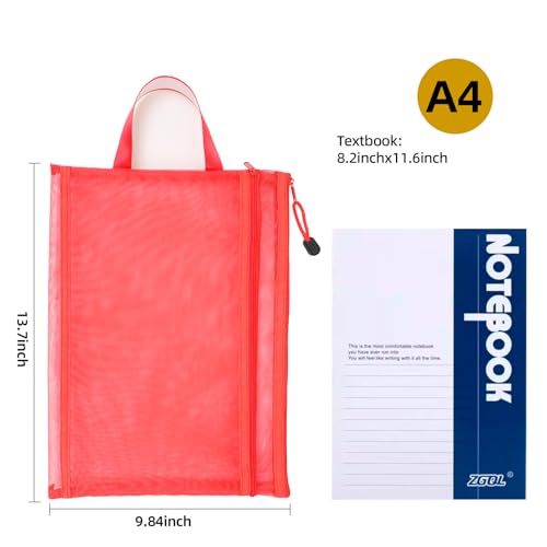 10 Pack 5 Color Mesh Zipper Pouch Bags for Toy Storage & Organization - size: 2L-10A4-RGB