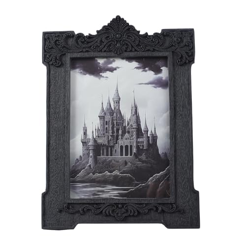 SIKOO Gothic Picture Frame 5x7 Ornate Victorian Black Vintage Picture Frames with Arch Design Tabletop and Wall Mount Display Gothic Victorian Decor - color: Black, size: 5 x 7