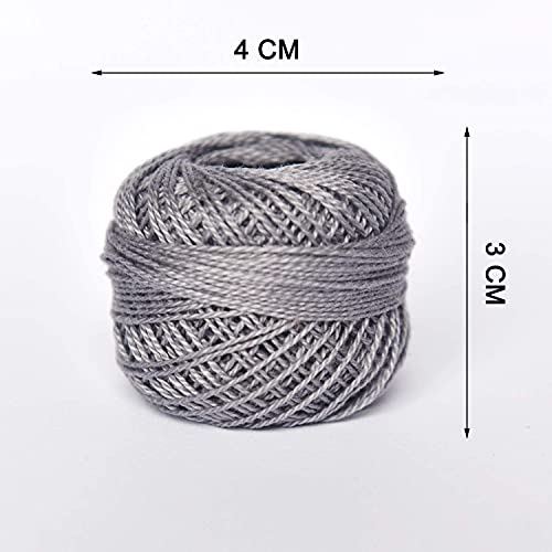 Colored BIRDCrochet Thread, Size 8 Crochet Yarn，2 Ply Cotton Yarn, 10 Balls (Grey Series) - color: Grey Series