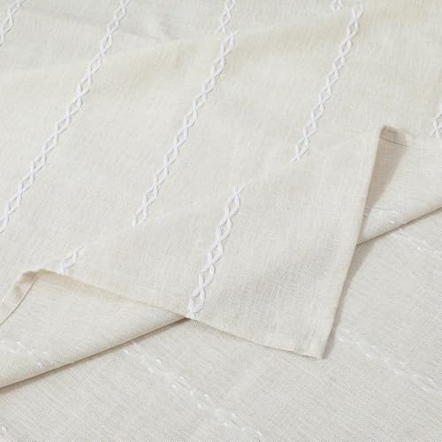 Chassic 60 x 60 inches Farmhouse Style Linen tablecloths, Wrinkle Resistant Washable Dining Room Table Cloths for Square Tables - Beige - color: Beige, size: 60" x 60" (Square)