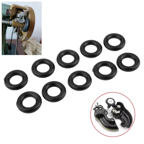 TorSor 10 Pack Bobbin Winder Tire Rubber O Ring Replacement Winding Wheel Spanner Cover Belt for Old Vintage Singer Sewing Machine Brother Sear Kenmore Janome Babylock