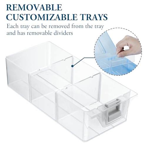 MyGift Sky Blue Craft Storage Organizer Case, 24 Compartments & 6 Drawers - color: Aqua Blue