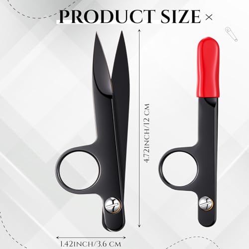 1 Pcs Mini Upgrade Sewing Scissors Fabric Thread Snips Scissors for Sewing Tiny Premium Tailor with Protective Cover Supplies Cutting Clothes Fishing Line Fabric Yarn (Black) - color: Black