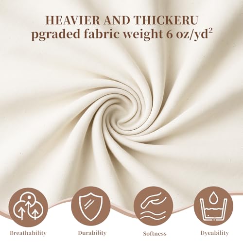 100% Cotton Muslin Fabric, 63 Inch X 5 Yards Unbleached Muslin Linen Fabric by The Yard,6oz Medium Weight Draping Fabrics Suitable for for Sewing Material Apparel Cloth Quilting Draping - size: 5 YARDS