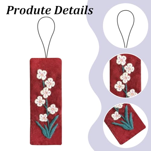 FREEBLOSS 4 Set Embroidery Bookmark Kit Flowers Embroidery Kit for Beginners with Instructions Embroidered Bookmark DIY Hand Embroidery Kit Embroidered Bookmark Kit Cross Stitch Kit