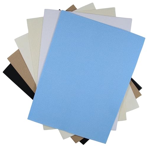 KCS 6 pc of 12" x 18" (30cmx45cm) 14 Count Cotton Aida Cloth Cross Stitch Fabric (14CT-A) - color: 14ct-a