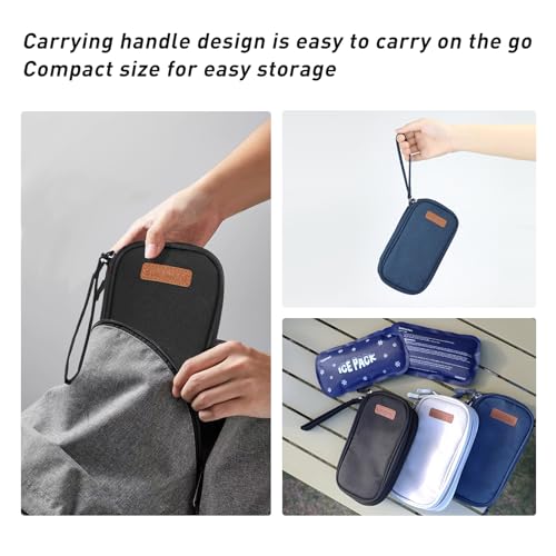 suzamed Double Layer Insulin Cooler Travel Case, Expandable Space, Black - color: Black