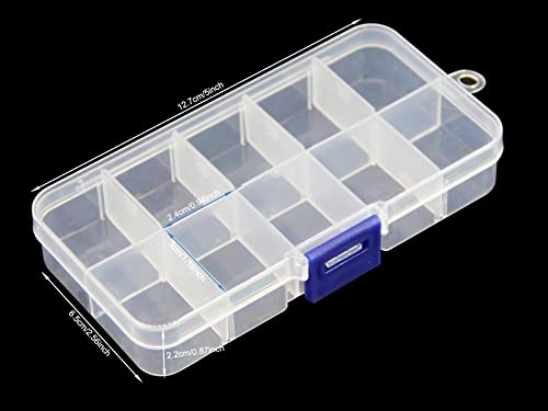 20Pack Clear Plastic Storage Boxes 10Grids for Beads&Jewelry - size: 20pcs 10 Grids Box