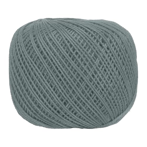 MECCANIXITY Crochet Thread Pearl Cotton Size 3 Dark Gray Pearl 164 Yards for Crocheting Tatting Knitting Embroidery Sewing - color: Dark Gray