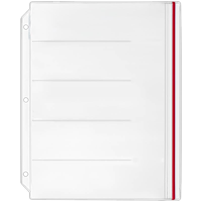 StoreSMART – Zipper Binder Page for Embroidery & Cross-Stitch Floss Thread Skeins, Holds 5 Skeins - 10-Pack - (DP600-5-FLOSS-10) - size: 10-Pack