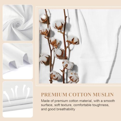 100% Cotton Muslin Fabric, 59 Inch X 5 Yards White Fabric by The Yard - color: Bleached, size: 5 Yards