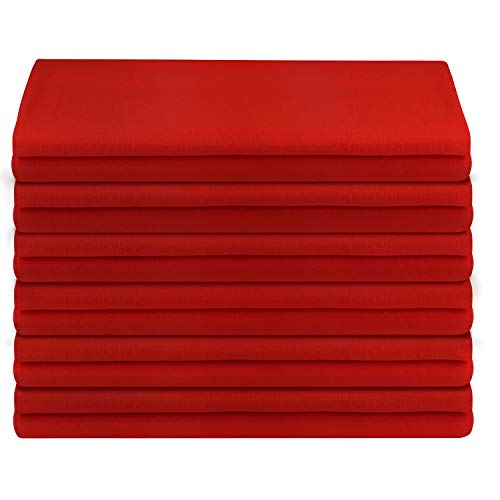 DG Collections 100% Cotton Flour Sack Towels – 12 Pack, 27x27 Inches, Red, Lint-Free, Pre-Washed, Hemmed Edges – Reusable Kitchen Towels for Cleaning, Embroidery, Printing & Crafts - Red - color: Red, size: Set of 12 (27x27 inches)