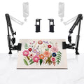 2 Sets Adjustable Embroidery Hoop Stand,Cross Stitch Hoop Holder with 360° Rotation,3-in-1 Hoop/Tablet/Phone Stand Hand Free,Needlepoint Hoop Stand,Cross Stitch Stand Suitable for Embroidery Hoops - style: 2PC-Black