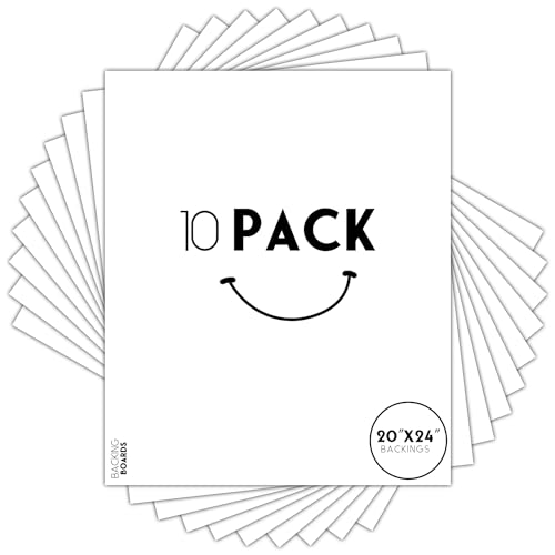 Golden State Art 20x24 White Backing Board, 10 Pack Backer Board for Print - size: 20x24