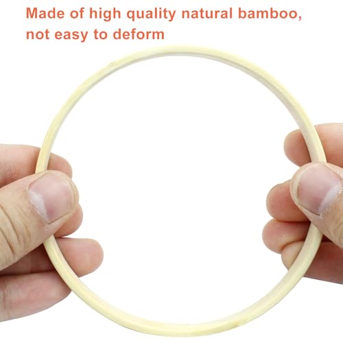 Hitefu 6 Packs 4 Inch Bamboo Floral Hoop Rings(10cm) - style: 4 In (10 cm)