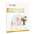 A-SUB Waterslide Decal Paper for Inkjet Printer, Clear 20 Sheets
