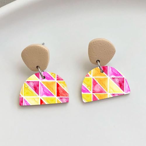 6 Pcs Transfer Paper for Polymer Clay, Triangles Circles Irregular Figure Pattern Clay Transfer Sheets, Water Soluble Polymer Clay Transfer Sheets Paper for DIY Jewelry Earrings Making 5.8"X3.9"