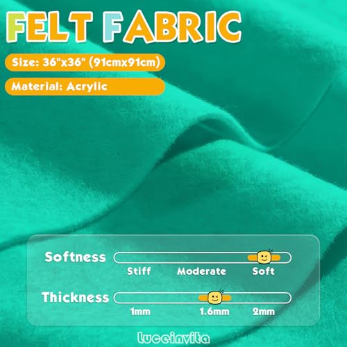 Aqua Green 36" X 36" Felt Fabric Sheet - 1.6mm Thickness - color: Aqua Green, size: 36" x 36"