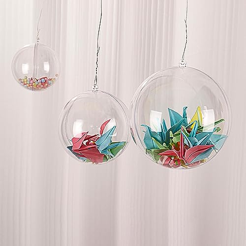 Jishi 10pk Clear Plastic Christmas Ornaments for Crafts Fillable DIY Christmas Ornaments Balls 60mm Acrylic Ornaments for Christmas Tree Decorations, Hanging Christmas Decorations Home Decor Supplies - style: 60mm Balls