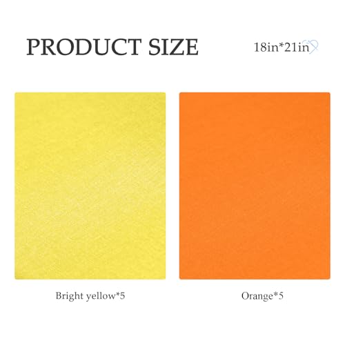 10 Pieces 18 x 21 Inches Cotton Fabric Precut Quilting Fabric Bundles Solid Colors Layer Cakes Quilt Material for DIY Craft Sewing Embroidery (Yellow, Orange) - color: Yellow, Orange