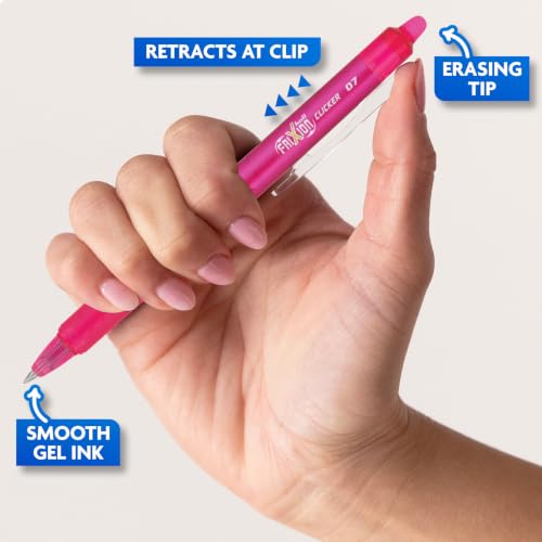 PILOT FriXion Clicker Gel Ink Pens 0.7mm, Assorted Colors, 15-Pack - color: Assorted 10