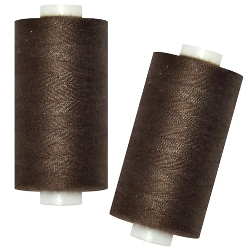 All Purpose Sewing Thread-2 Spools of Hand Polyester Sewing Thread for Sewing Machine for Hand and Machine Sewing(Dark Brown, 2 spools) - color: Dark Brown