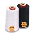 New brothread 2 Large Cones All Purpose Polyester Thread -1White 1Black - color: 1White+1Black