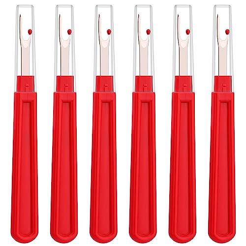 Seam Ripper, 6 PCS Red Seam Rippers for Sewing, Red Stitch Remover Tool - color: Red