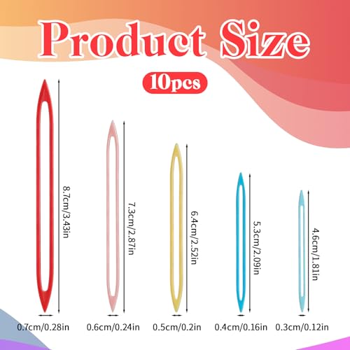 10 Pcs Yarn Needles Large Eye for Crochet Plastic Large Eye Sewing Needles for Thick Bulky Yarn Crochet Supplies and Accessories for Sewing Knitting Weaving