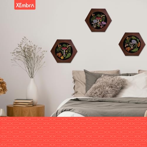 XEmbro 8 Inch Wood Embroidery Hoop Frame, Hexagon Embroidery Display Frame - style: Hexagon