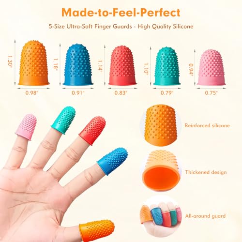 20 Pieces Rubber Finger Covers for Hand Sewing with Finger Protection