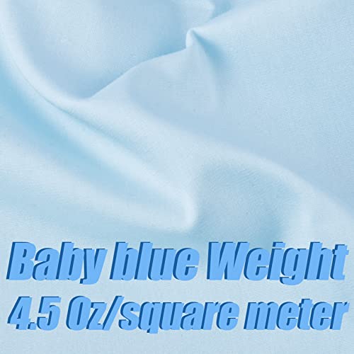 5 Yard Baby Blue Cotton Fabric, Natural Cotton Poplin Fabric by The Yard, 59 Inches Wide 100% Cotton Fabric, Soft Embroidery Muslin Quilting Material for Sewing Material Apparel Cloth - color: Baby Blue, size: 5 Yards