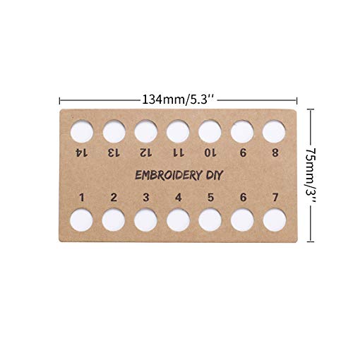 50 Pack Embroidery Floss Brown Paper Cross Stitch Thread Holder 14 Positions Embroidery Thread Storage Tool for Work Studio Craft Class Storage Organizer