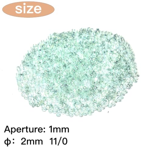 GLRXMX 2100Pcs Glass Beads 2mm Round Seed Beads for Jewelry Making - color: MintGreen